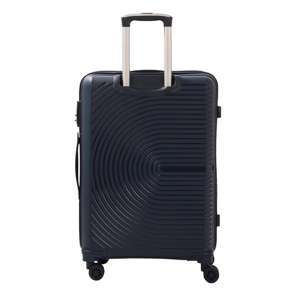 MÇS Bavul Büyük ve Kabin 2li Set Kırılmaz Silikon Valiz V374 Lacivert