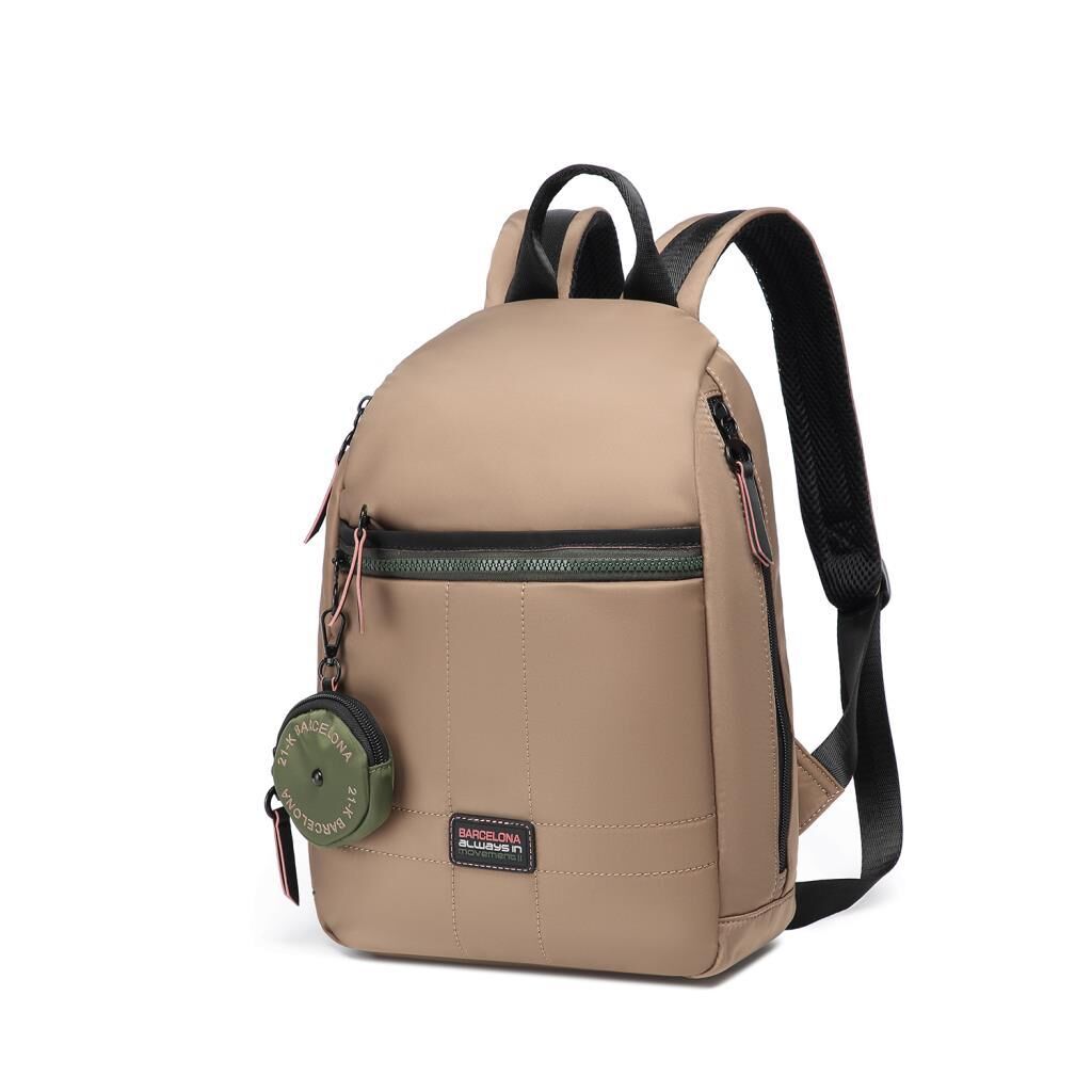 21K Barcelona Özel Kumaş Orta Boy Kadın Sırt Çantası 3266 Taba