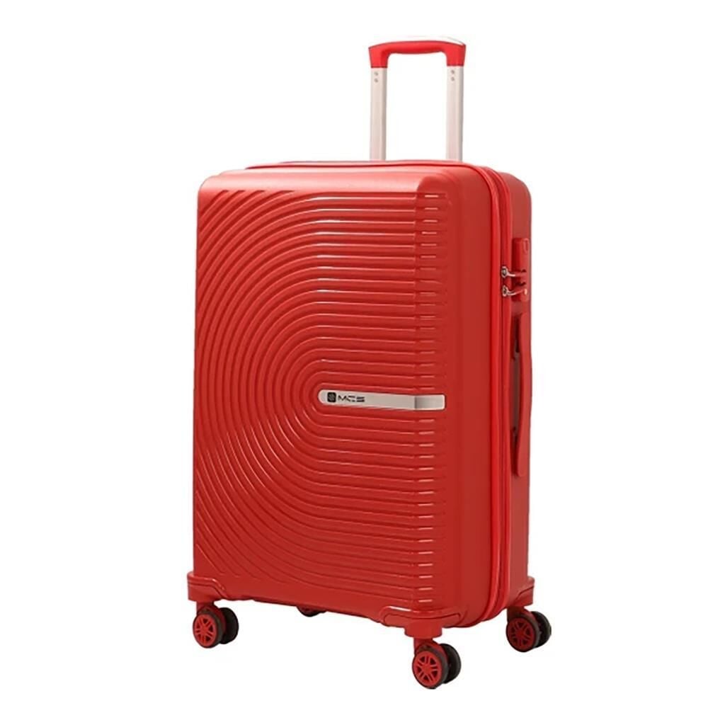 MÇS Bavul Büyük ve Kabin 2li Set Kırılmaz Silikon Valiz V374 Kırmızı