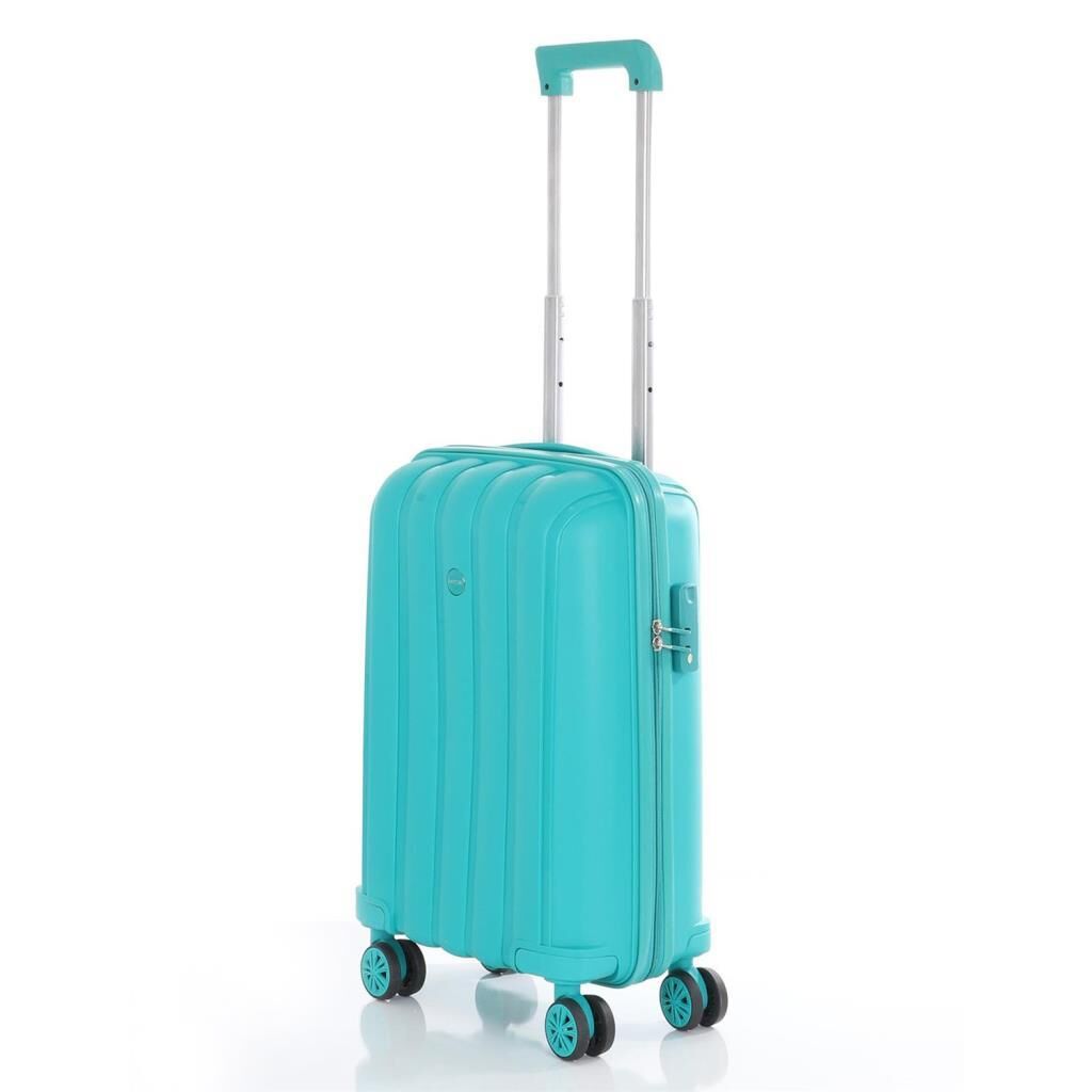 MÇS Bavul Büyük ve Kabin 2li Set Kırılmaz Silikon Valiz V305 Cam Göbeği