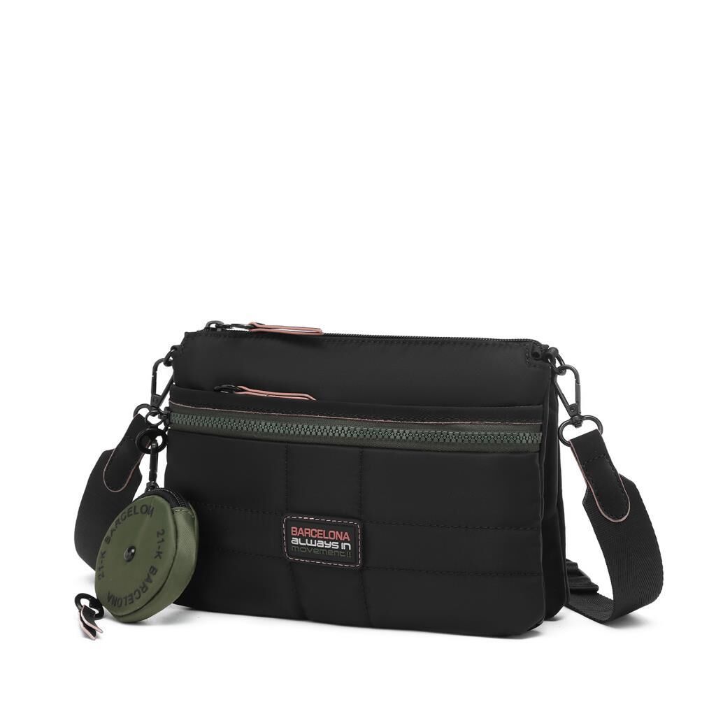 21K Barcelona Özel Kumaş Çapraz Askılı Kadın Postacı Çantası 3267 01 Siyah