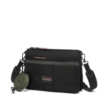 21K Barcelona Özel Kumaş Çapraz Askılı Kadın Postacı Çantası 3267 01 Siyah