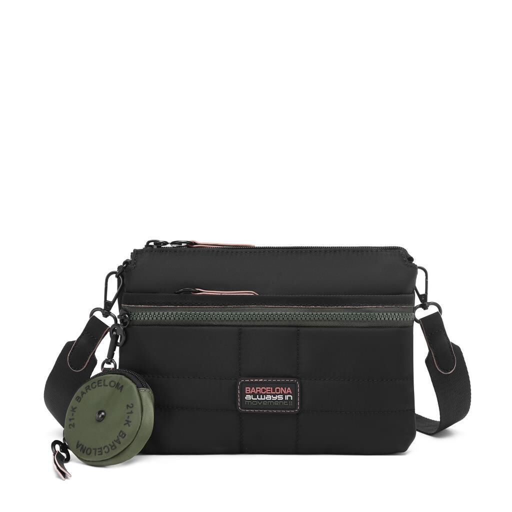 21K Barcelona Özel Kumaş Çapraz Askılı Kadın Postacı Çantası 3267 01 Siyah