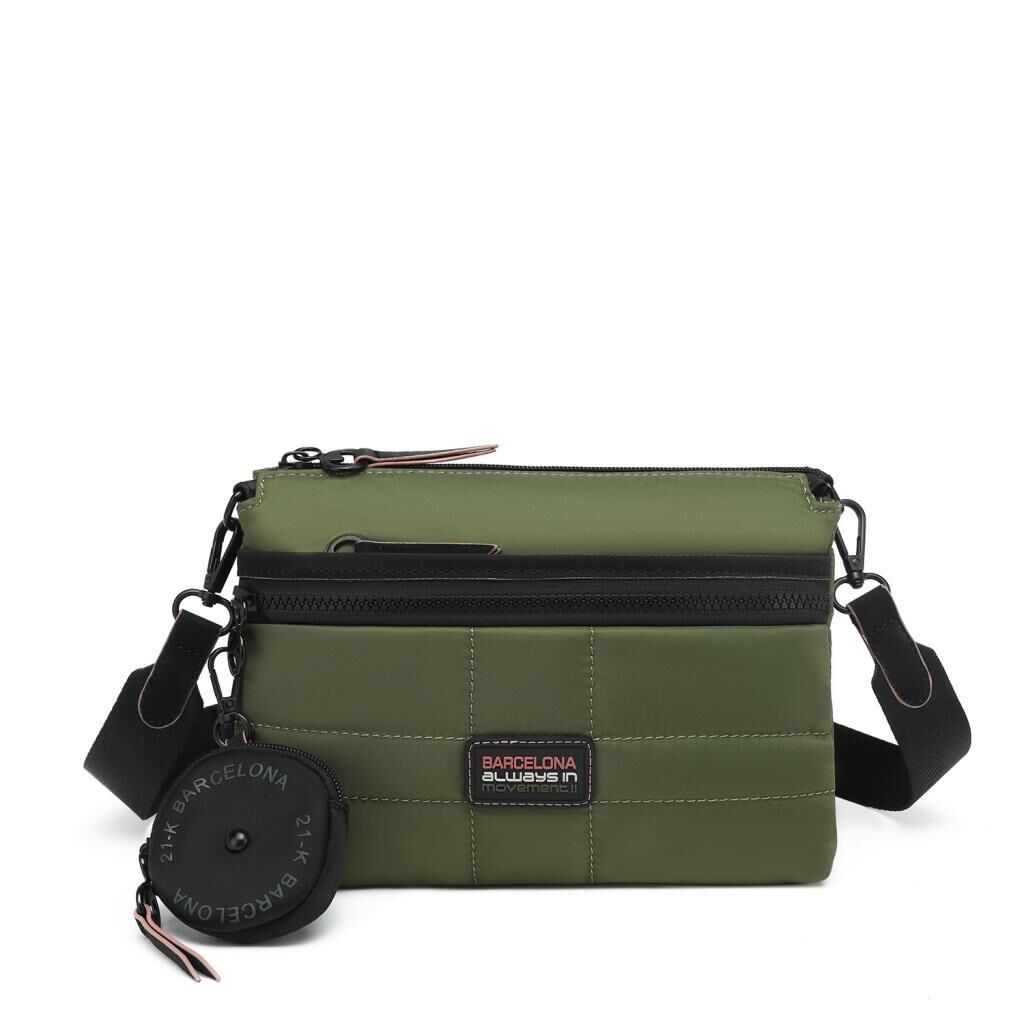 21K Barcelona Özel Kumaş Çapraz Askılı Kadın Postacı Çantası 3267 Yeşil