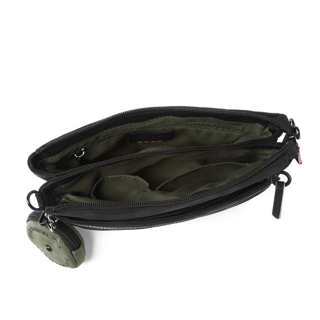 21K Barcelona Özel Kumaş Çapraz Askılı Kadın Postacı Çantası 3267 Yeşil