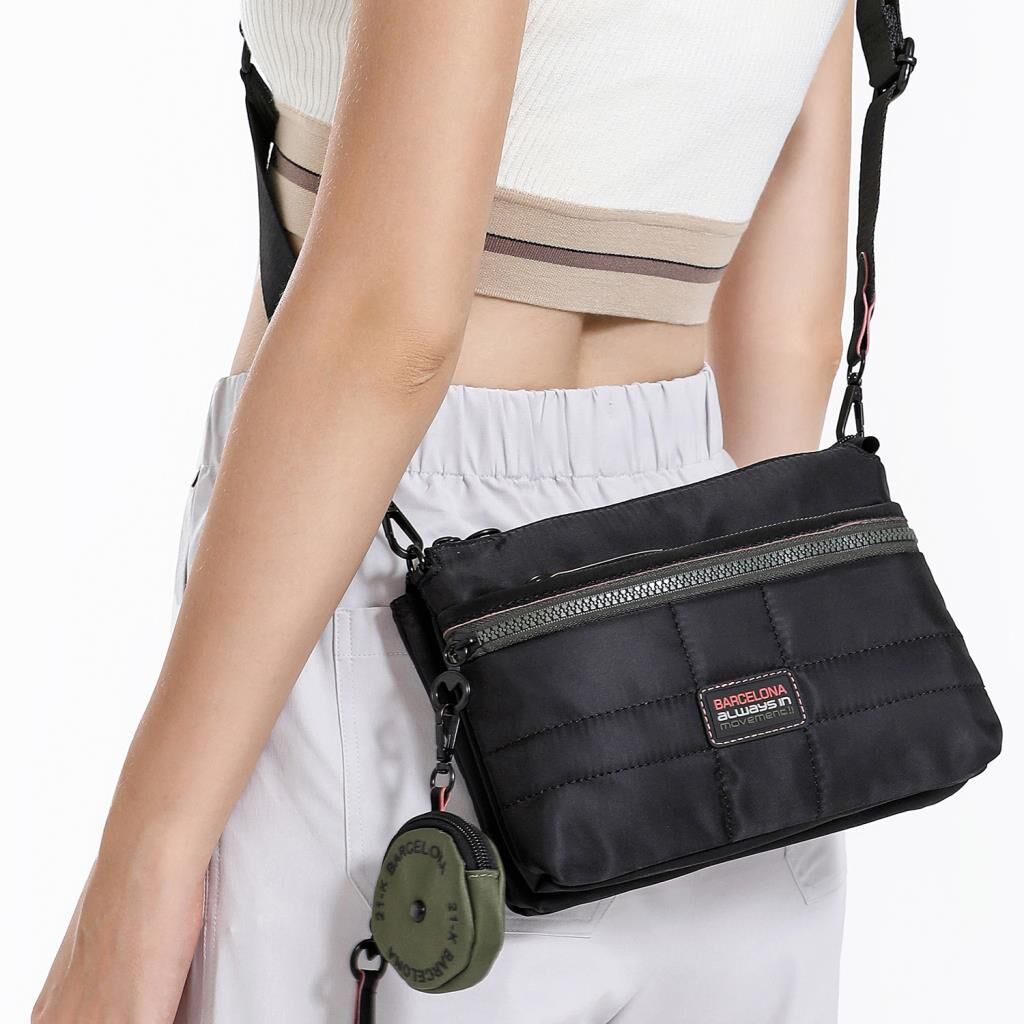 21K Barcelona Özel Kumaş Çapraz Askılı Kadın Postacı Çantası 3267 Yeşil