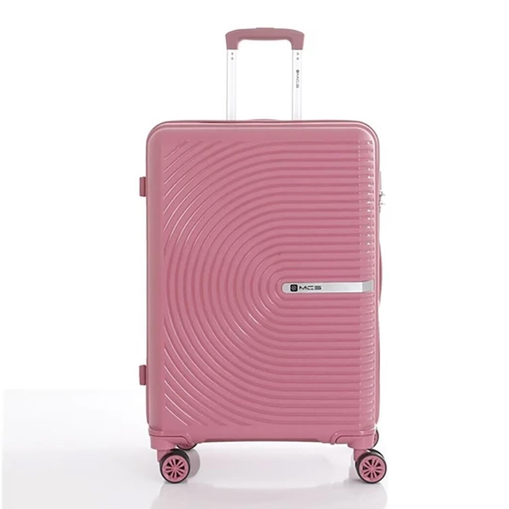 MÇS Bavul Büyük ve Kabin 2li Set Kırılmaz Silikon Valiz V374 K.Pudra