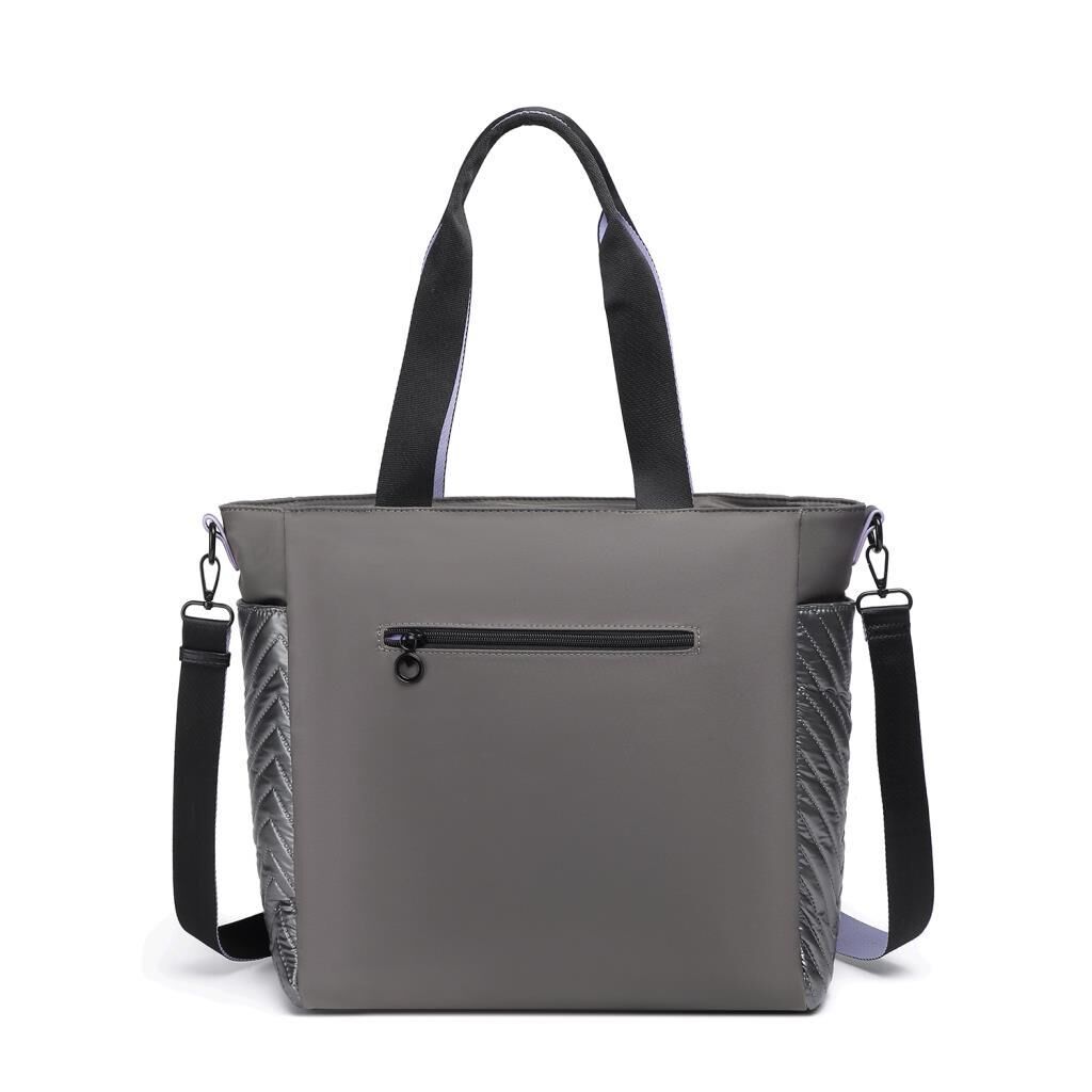 Smart Bags Parlak Kumaş Çapraz Askılı Kadın Omuz Çantası 3246 Gri/Lila