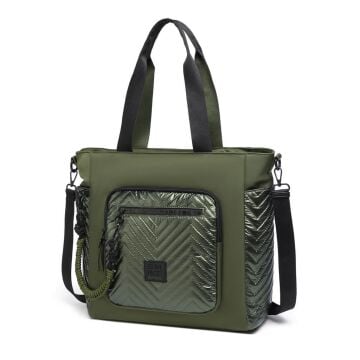 Smart Bags Parlak Kumaş Çapraz Askılı Kadın Omuz Çantası 3246 Yeşil