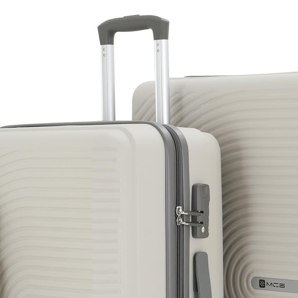 Mçs Valiz Büyük ve Kabin Kırılmaz PP Silikon Kemik/Gri