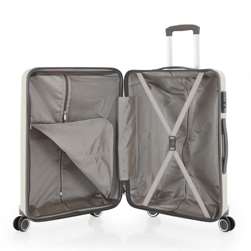 Mçs Valiz Büyük ve Kabin Kırılmaz PP Silikon Kemik/Gri