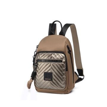 Smart Bags Parlak Kumaş Küçük Boy Askılı Kadın Sırt Çantası 3247 Taba