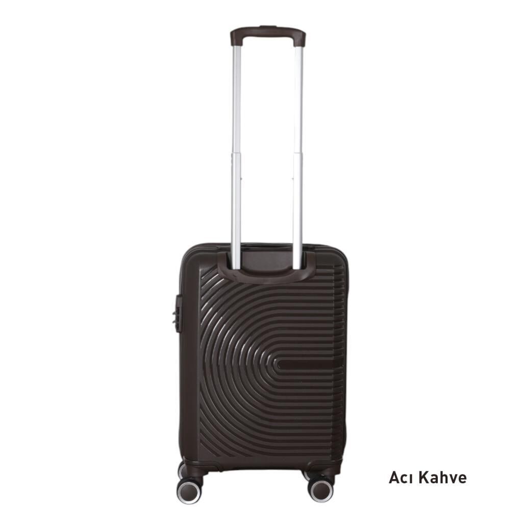 Mçs Valiz Büyük ve Kabin Kırılmaz PP Silikon Acı Kahve