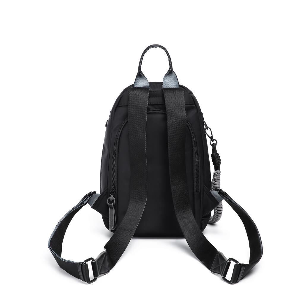 Smart Bags Parlak Kumaş Küçük Boy Askılı Kadın Sırt Çantası 3247 Siyah/Gri