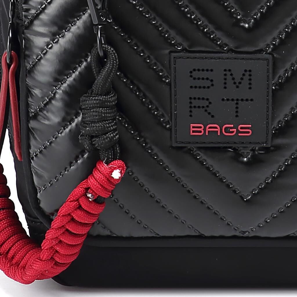 Smart Bags Parlak Kumaş Küçük Boy Askılı Kadın Sırt Çantası 3247 Siyah/Bordo