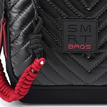 Smart Bags Parlak Kumaş Küçük Boy Askılı Kadın Sırt Çantası 3247 Siyah/Bordo