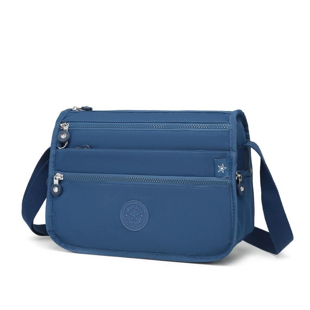1128 Krinkıl Kumaş Bayan Postacı Omuz Çantası Smart Bags Lacivert