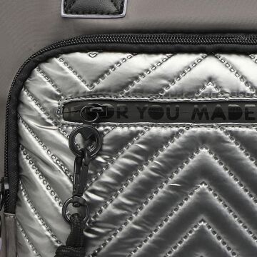 Smart Bags Parlak Kumaş Çapraz Askılı Kadın Omuz Çantası 3248 Gri/Lila