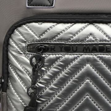 Smart Bags Parlak Kumaş Çapraz Askılı Kadın Omuz Çantası 3248 Gri/Lila