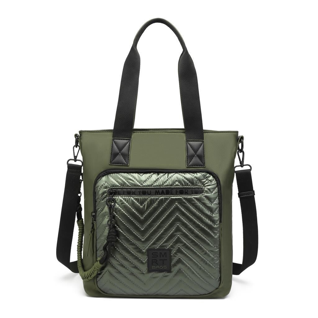 Smart Bags Parlak Kumaş Çapraz Askılı Kadın Omuz Çantası 3248 Yeşil