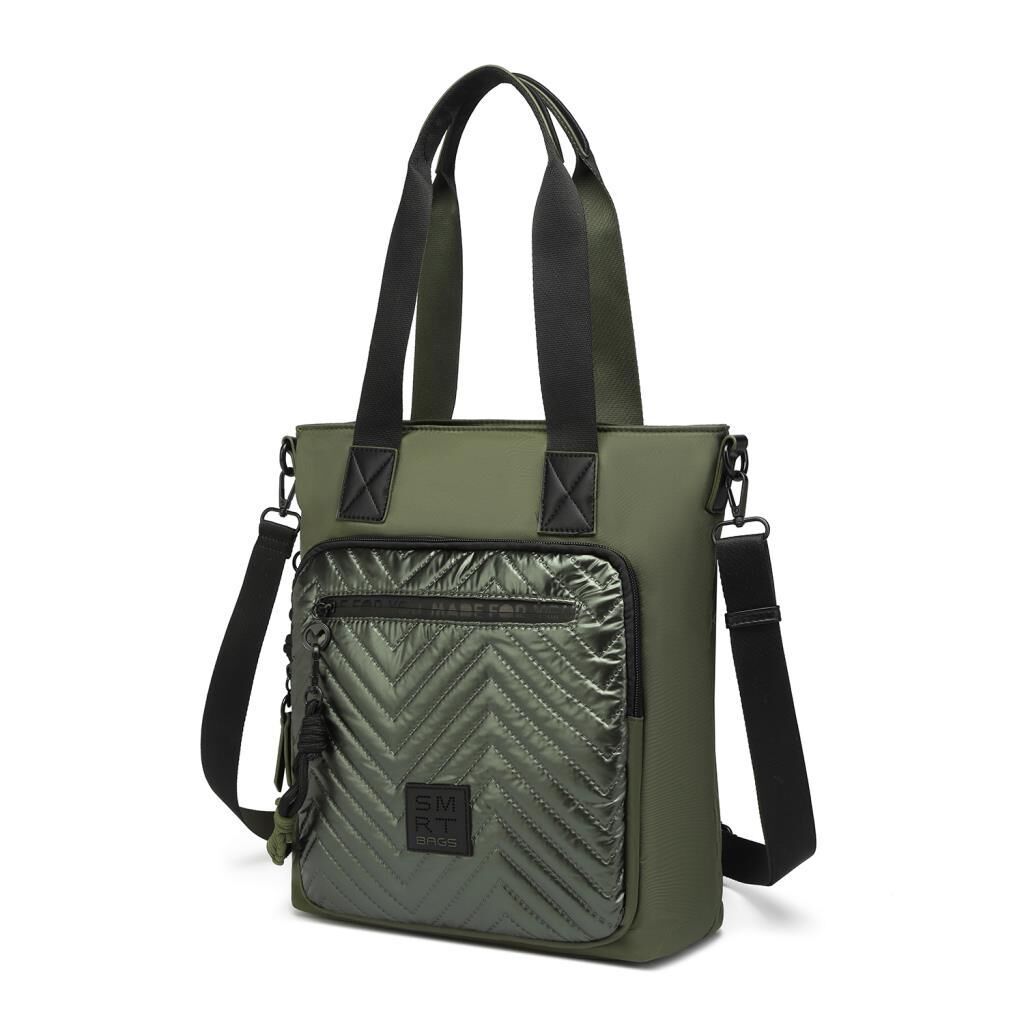 Smart Bags Parlak Kumaş Çapraz Askılı Kadın Omuz Çantası 3248 Yeşil