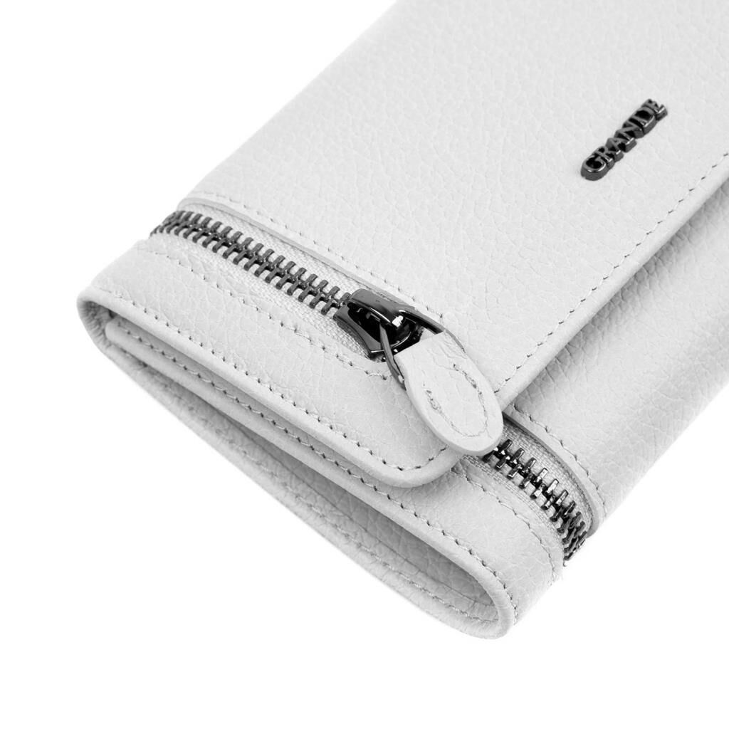 Grande Gerçek Deri Kadın Cüzdanı Orta Boy Hakiki Deri Buz Mavi