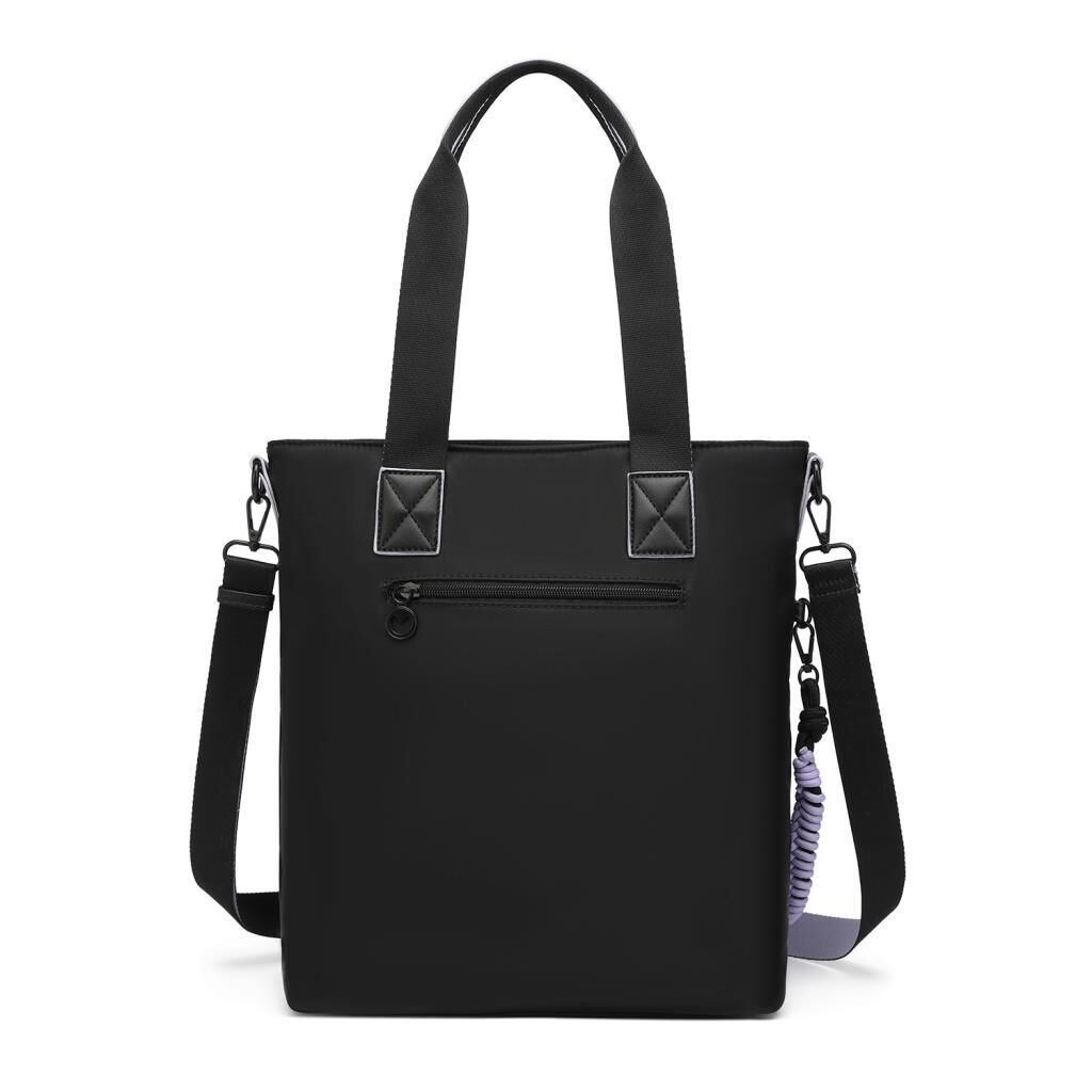 Smart Bags Parlak Kumaş Çapraz Askılı Kadın Omuz Çantası 3248 Siyah/Lila