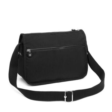 1128 Krinkıl Kumaş Bayan Postacı Omuz Çantası Smart Bags Siyah