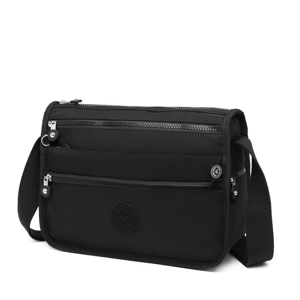 1128 Krinkıl Kumaş Bayan Postacı Omuz Çantası Smart Bags Siyah