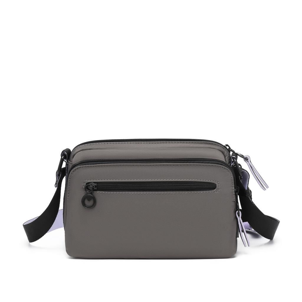 Smart Bags Parlak Kumaş Çapraz Askılı Kadın Postacı Çantası 3249 Gri/Lila