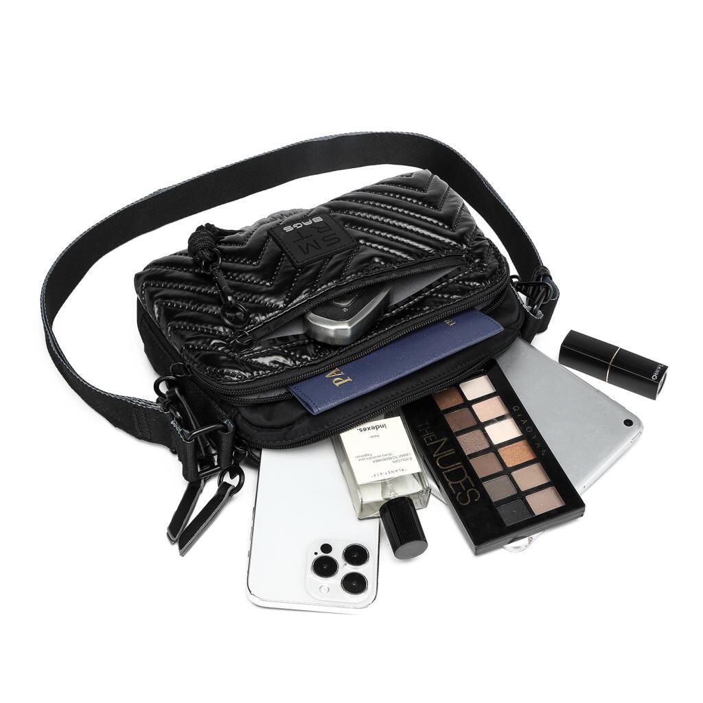 Smart Bags Parlak Kumaş Çapraz Askılı Kadın Postacı Çantası 3249 Gri/Lila