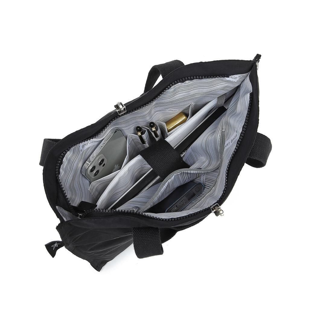 Smart Bags Büyük Boy Omuz Kadın Çantası Krinkıl Kumaş 3076 Lila