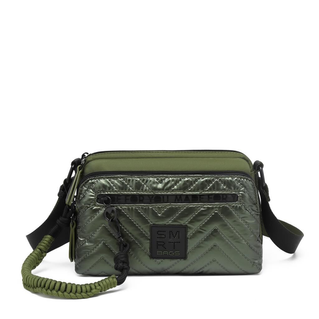 Smart Bags Parlak Kumaş Çapraz Askılı Kadın Postacı Çantası 3249 Yeşil