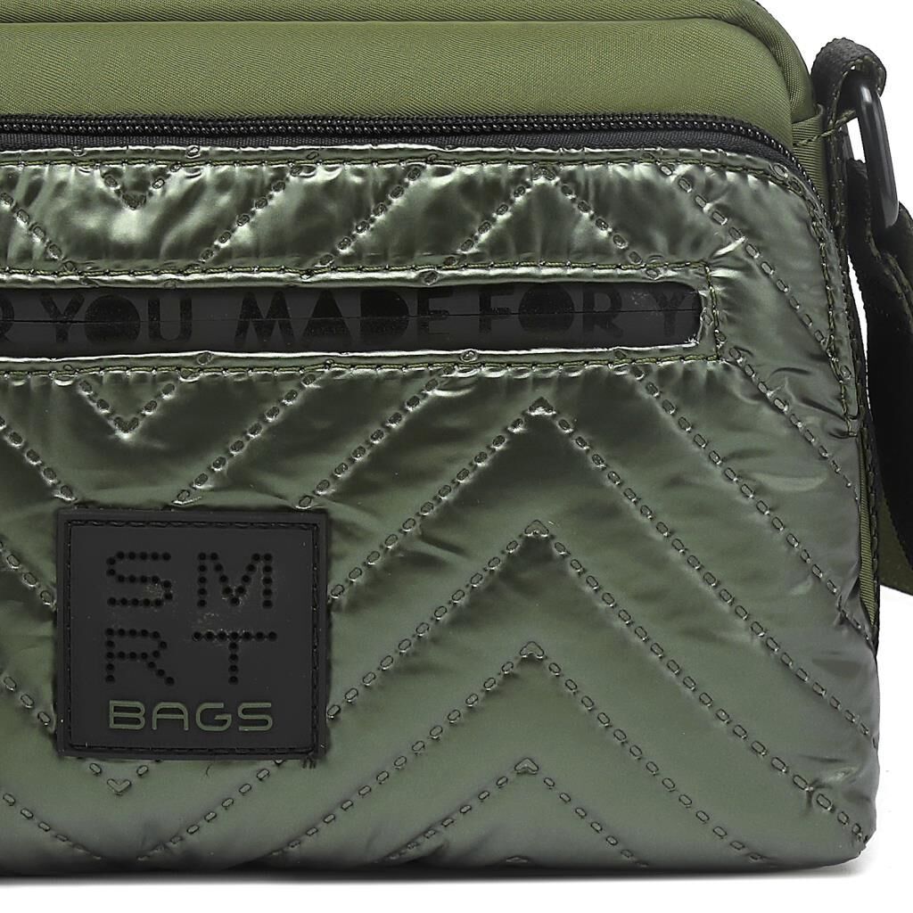 Smart Bags Parlak Kumaş Çapraz Askılı Kadın Postacı Çantası 3249 Yeşil