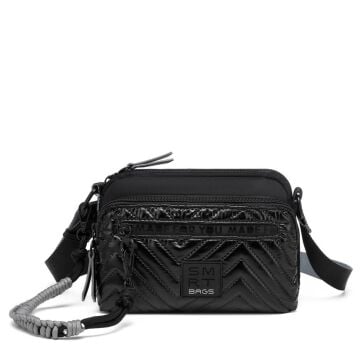 Smart Bags Parlak Kumaş Çapraz Askılı Kadın Postacı Çantası 3249 Siyah/Gri