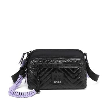 Smart Bags Parlak Kumaş Çapraz Askılı Kadın Postacı Çantası 3249 Siyah/Lila