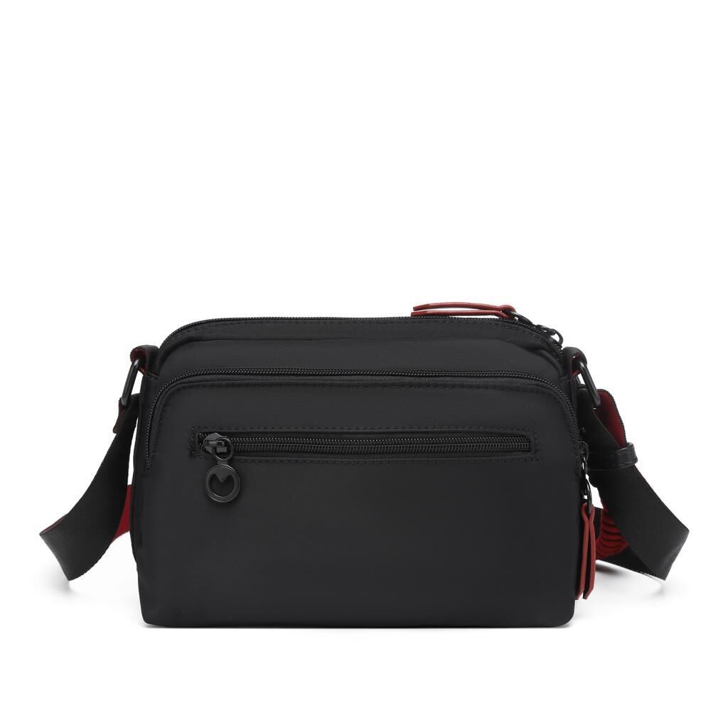 Smart Bags Parlak Kumaş Çapraz Askılı Kadın Postacı Çantası 3249 Siyah/Bordo