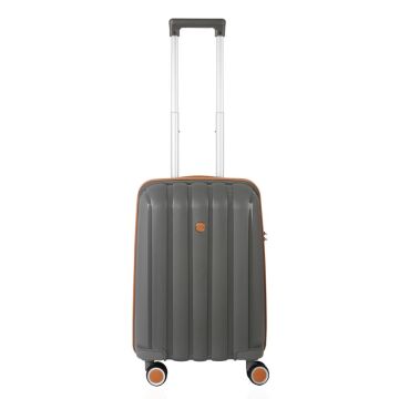 Mçs Valiz Kabin Boy Kırılmaz PP Silikon V305 Gri/Hardal