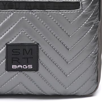 Smart Bags Parlak Kumaş Küçük Boy Askılı Kadın Sırt Çantası 3250 Gri/Lila