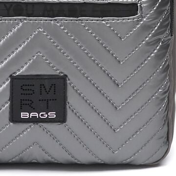 Smart Bags Parlak Kumaş Küçük Boy Askılı Kadın Sırt Çantası 3250 Gri/Lila