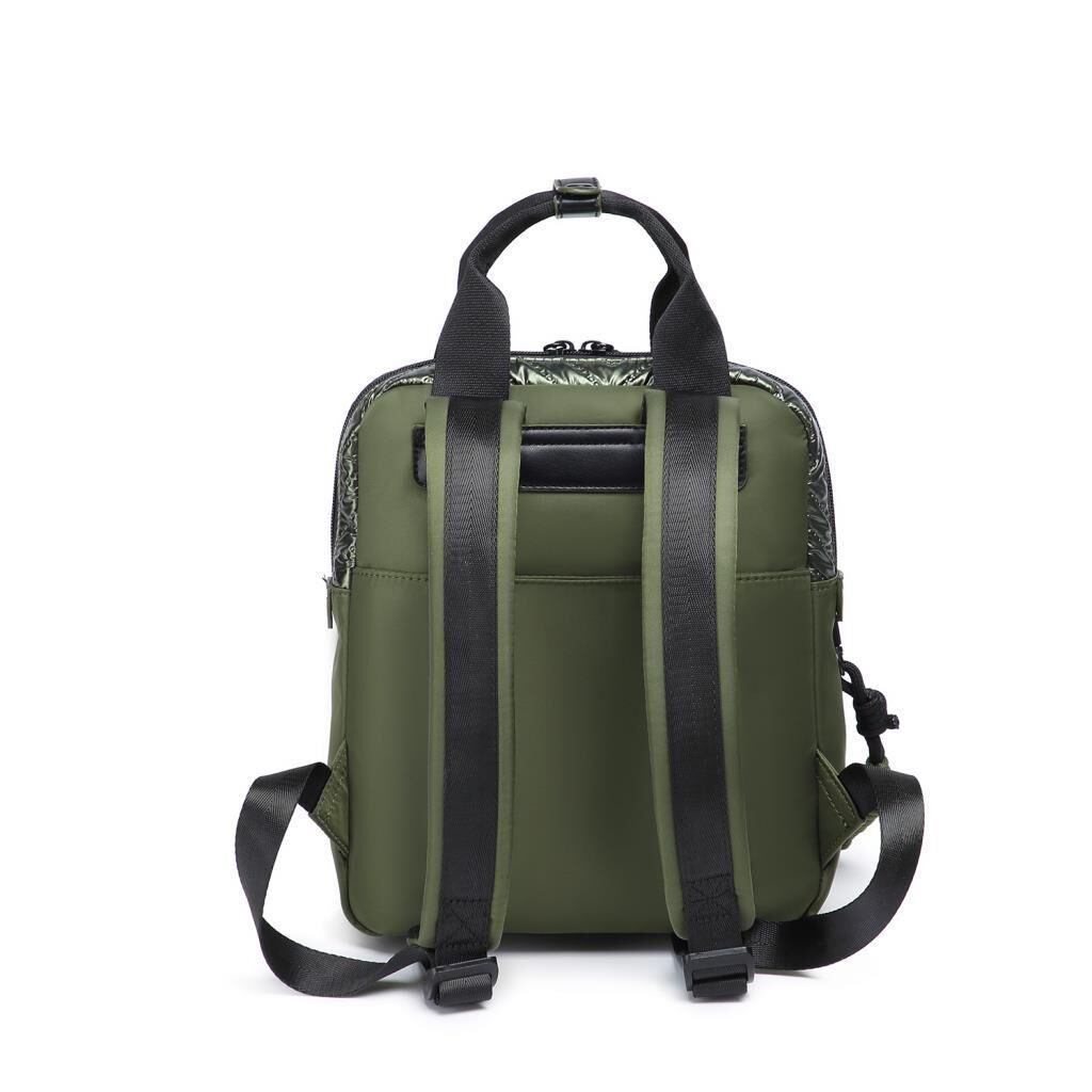 Smart Bags Parlak Kumaş Küçük Boy Askılı Kadın Sırt Çantası 3250 Yeşil