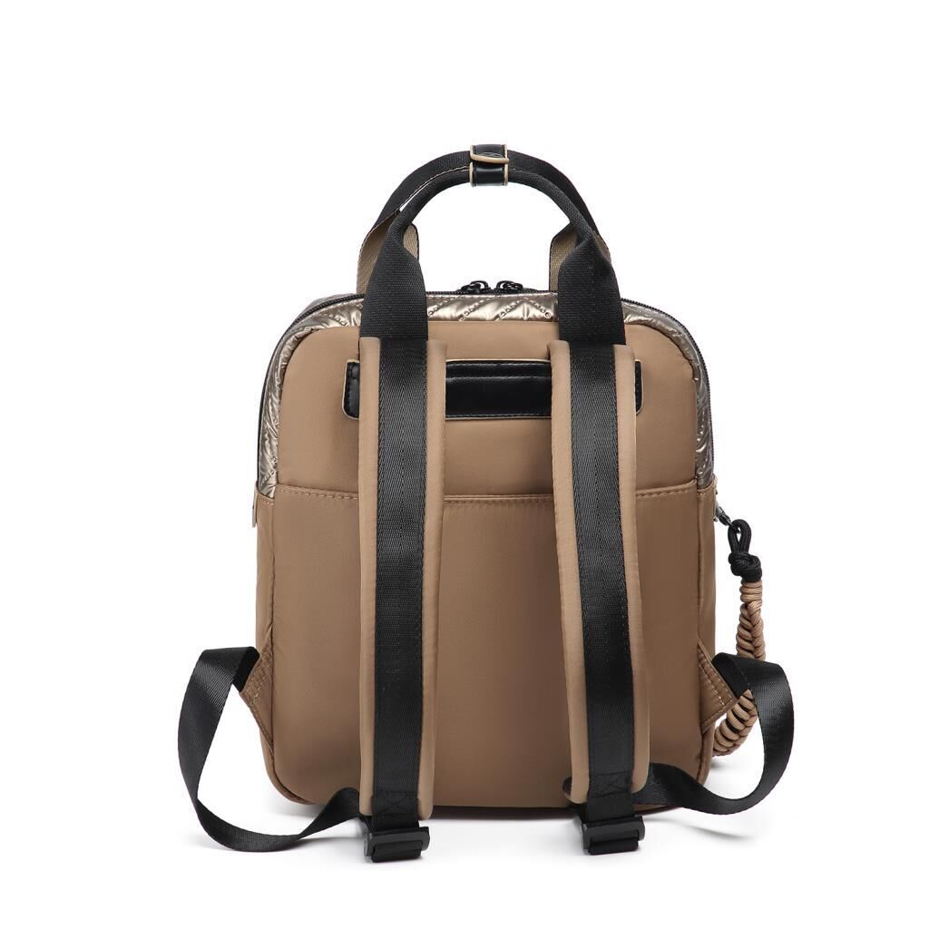 Smart Bags Parlak Kumaş Küçük Boy Askılı Kadın Sırt Çantası 3250 Taba
