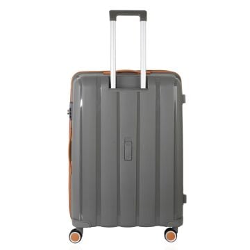 Mçs Valiz Büyük Boy Kırılmaz PP Silikon V305 Gri/Hardal