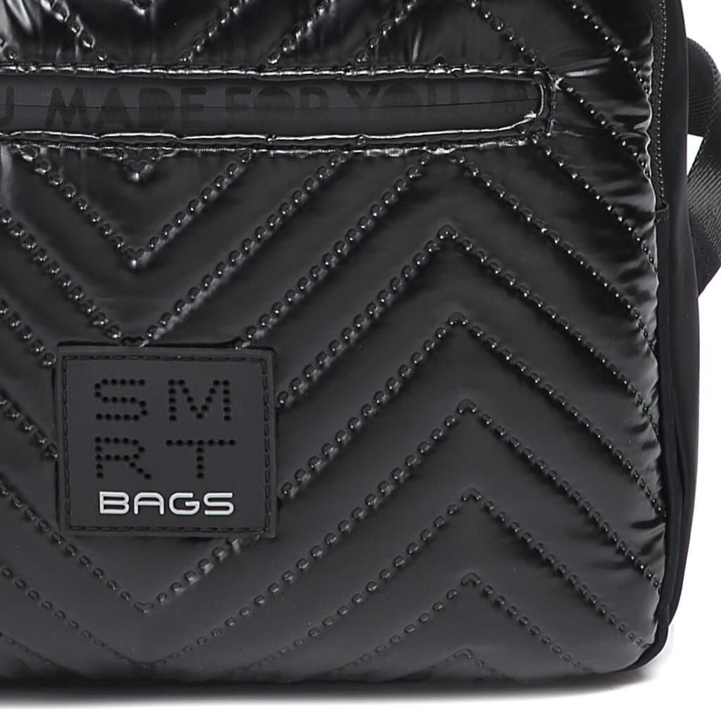 Smart Bags Parlak Kumaş Küçük Boy Askılı Kadın Sırt Çantası 3250 Siyah/Gri