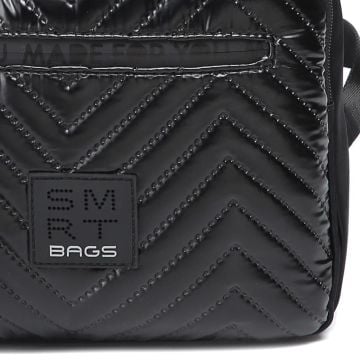 Smart Bags Parlak Kumaş Küçük Boy Askılı Kadın Sırt Çantası 3250 Siyah/Gri