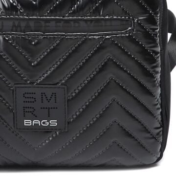 Smart Bags Parlak Kumaş Küçük Boy Askılı Kadın Sırt Çantası 3250 Siyah/Gri