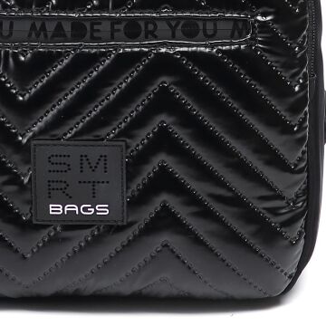 Smart Bags Parlak Kumaş Küçük Boy Askılı Kadın Sırt Çantası 3250 Siyah/Lila