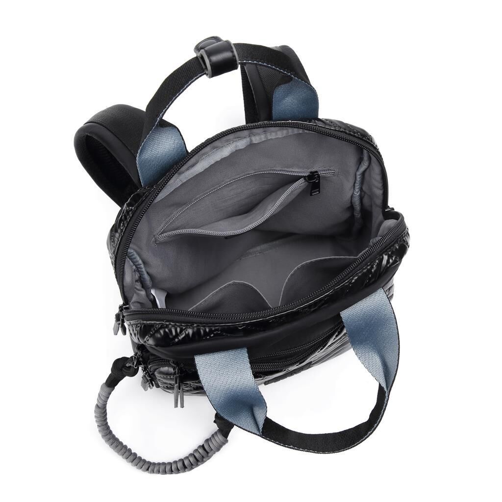 Smart Bags Parlak Kumaş Küçük Boy Askılı Kadın Sırt Çantası 3250 Siyah/Lila