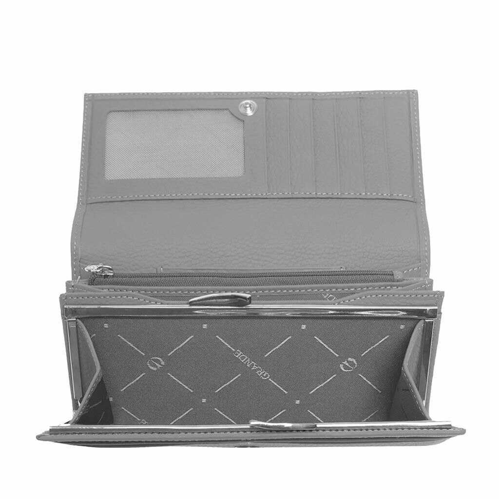 Grande Gerçek Deri Kadın Cüzdanı Hakiki Deri Büyük Boy Camel