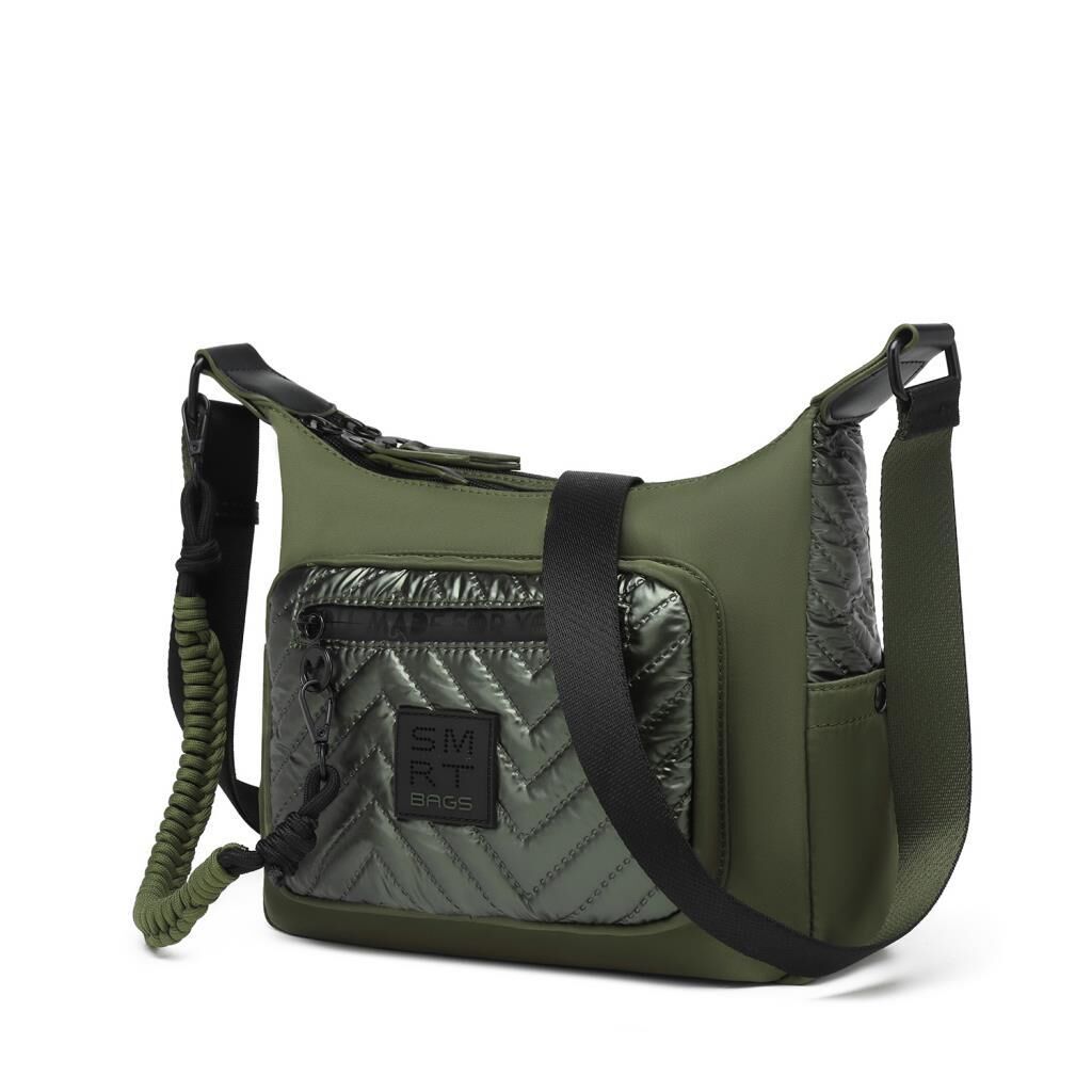 Smart Bags Parlak Kumaş Çapraz Askılı Kadın Postacı Çantası 3251 Yeşil